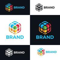 cubo hexágono logo plantilla, nuevo creativo cubo logo vector