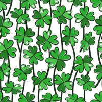 Seamless pattern with four leaf clover shamrock vector illustration