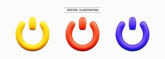 Power on and off button 3d icon render. realistic design elements collection. vector illustration in cartoon minimal style