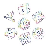 Set of dnd dice rpg tabletop games vector illustration