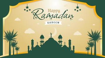 contento Ramadán kareem bandera modelo diseño vector