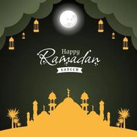 Ramadan holy month greeting card design vector