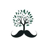 Mustache tree vector logo design template.