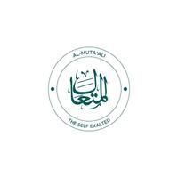 Allah's Name with meaning in Arabic Calligraphy Style vector