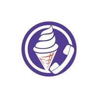Ice Cream call vector design template. Ice cream delivery service concept.