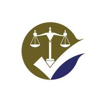 Law firm vector design. Law scale with check sign icon vector design.