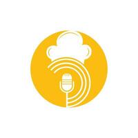 Chef podcast vector logo design template.