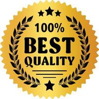 Vector illustration of golden Best Quality label. Suitable for business purpose, promotion, advertisement, etc