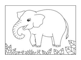 Vector illustration of an elephant. Suitable for coloring book, coloring pages, etc