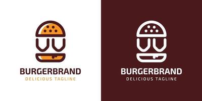 letra vv hamburguesa logo, adecuado para ninguna negocio relacionado a hamburguesa con v o vv iniciales. vector