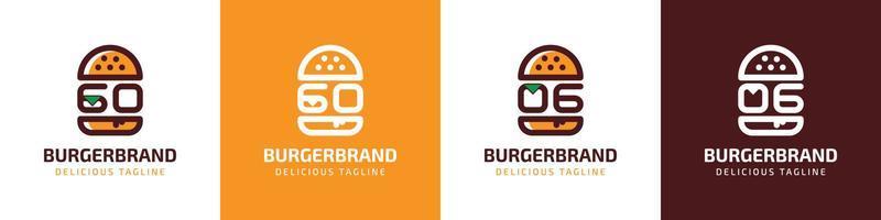 letra Vamos y og hamburguesa logo, adecuado para ninguna negocio relacionado a hamburguesa con Vamos o og iniciales. vector