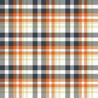 tartan pattern design textile is made with alternating bands of coloured  pre dyed  threads woven as both warp and weft at right angles to each other. vector