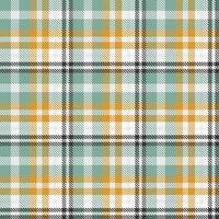 plaid pattern seamless textile is made with alternating bands of coloured  pre dyed  threads woven as both warp and weft at right angles to each other. vector