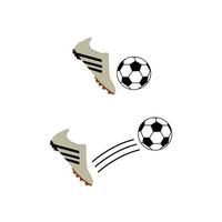 soccer shoe hitting a ball isolated on white background vector