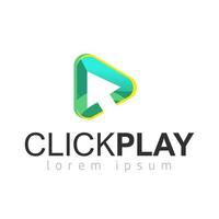 Click Play Logo Template Design Vector, Emblem, Design Concept, Creative Symbol, Icon vector