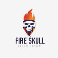 fire skull logo vector design. logo template