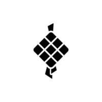 ketupat sencillo plano icono vector ilustración