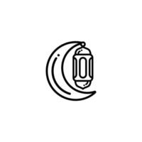 islámico linterna contorno icono vector ilustración. linterna icono vector