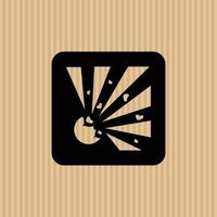 Explosive simple flat icon vector illustration with cardboard texture background