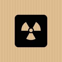 Radiation simple flat icon vector illustration with cardboard texture background