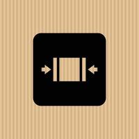 Clamp here simple flat icon vector illustration with cardboard texture background
