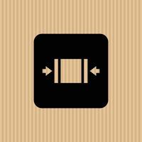 Clamp here simple flat icon vector illustration with cardboard texture background