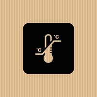 Temperature simple flat icon vector illustration with cardboard texture background