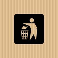 Do not litter simple flat icon vector illustration with cardboard texture background