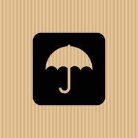 Keep dry simple flat icon vector illustration with cardboard texture background