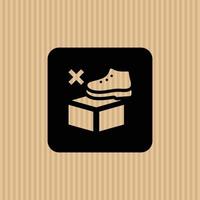 Do not step simple flat icon vector illustration with cardboard texture background