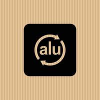 Aluminium simple flat icon vector illustration with cardboard texture background