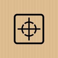 Center of gravity simple flat icon vector illustration with cardboard texture background