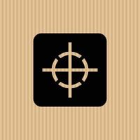 Center of gravity simple flat icon vector illustration with cardboard texture background