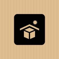 Avoid sunlight simple flat icon vector illustration with cardboard texture background