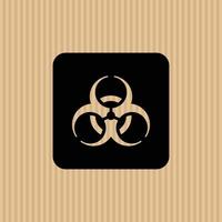 Biohazard simple flat icon vector illustration with cardboard texture background