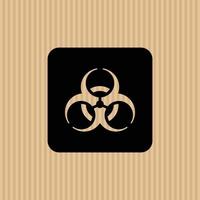 Biohazard simple flat icon vector illustration with cardboard texture background