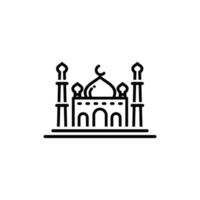 Mosque outline icon vector illustration