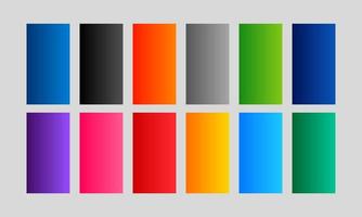 Collection of colorful smooth gradient background for graphic design. Vector illustration