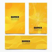 Web banner template and yellow color vector