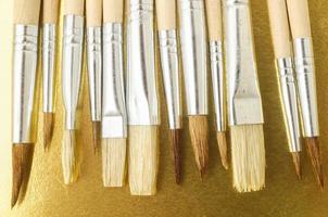 Painting brushes close up photo
