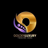 Initial letter O logo template. Alphabet letters gold with luxury style. vector