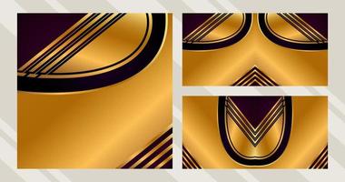 dorado lujo antecedentes conjunto en oscuro superposición Violeta colores. moderno diseño vector ilustración.