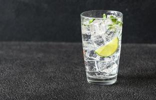 Glass of sparkling water photo