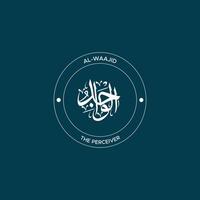 Allah's Name with meaning in Arabic Calligraphy Style vector