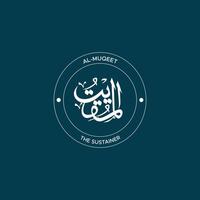 Allah's Name with meaning in Arabic Calligraphy Style vector