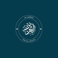 Allah's Name with meaning in Arabic Calligraphy Style vector