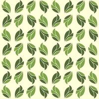 Eco pattern with green leaves. Vector seamless pattern with leaves