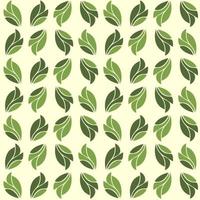 Eco pattern with green leaves. Vector seamless pattern with leaves