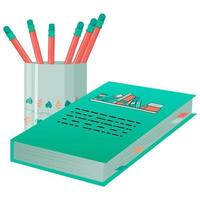 Pencil holder book is colored vector