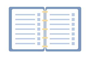 Open notebook icon. Notepad and paper sheets sign. Vector flat illustration